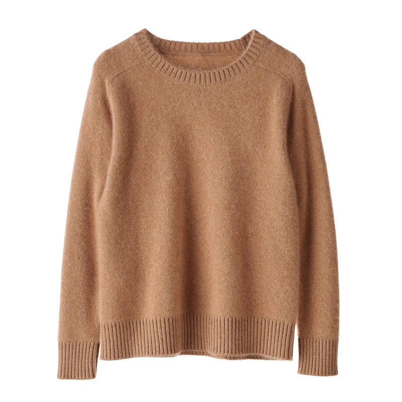 2023 Winter Women\'s Sweater O-Neck High Quality Soft Warm Pullover 100% Cashmere Female Loose Thicken Knitted Jumper Ladies Tops