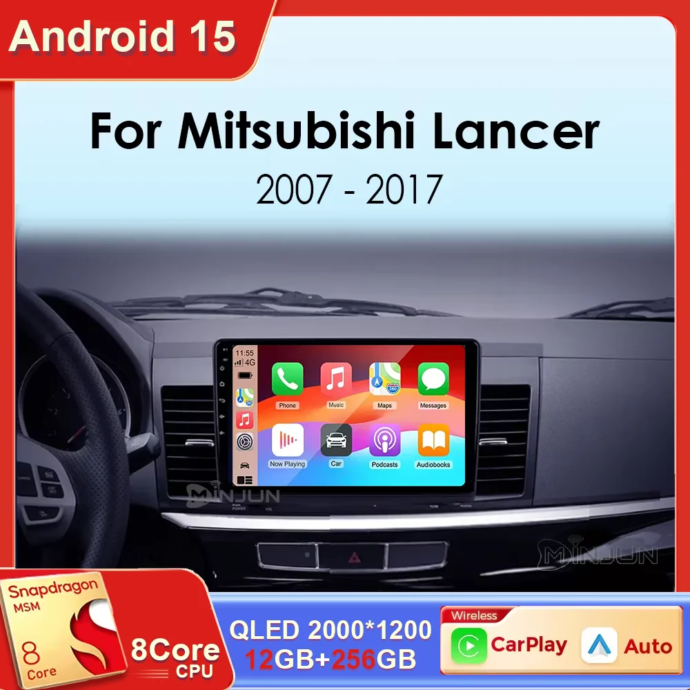 

Android 15 Carplay Auto Car Radio Multimedia Player For Mitsubishi Lancer 2007-2013 Qualcomm Screen Autoradio Stereo Head Unit