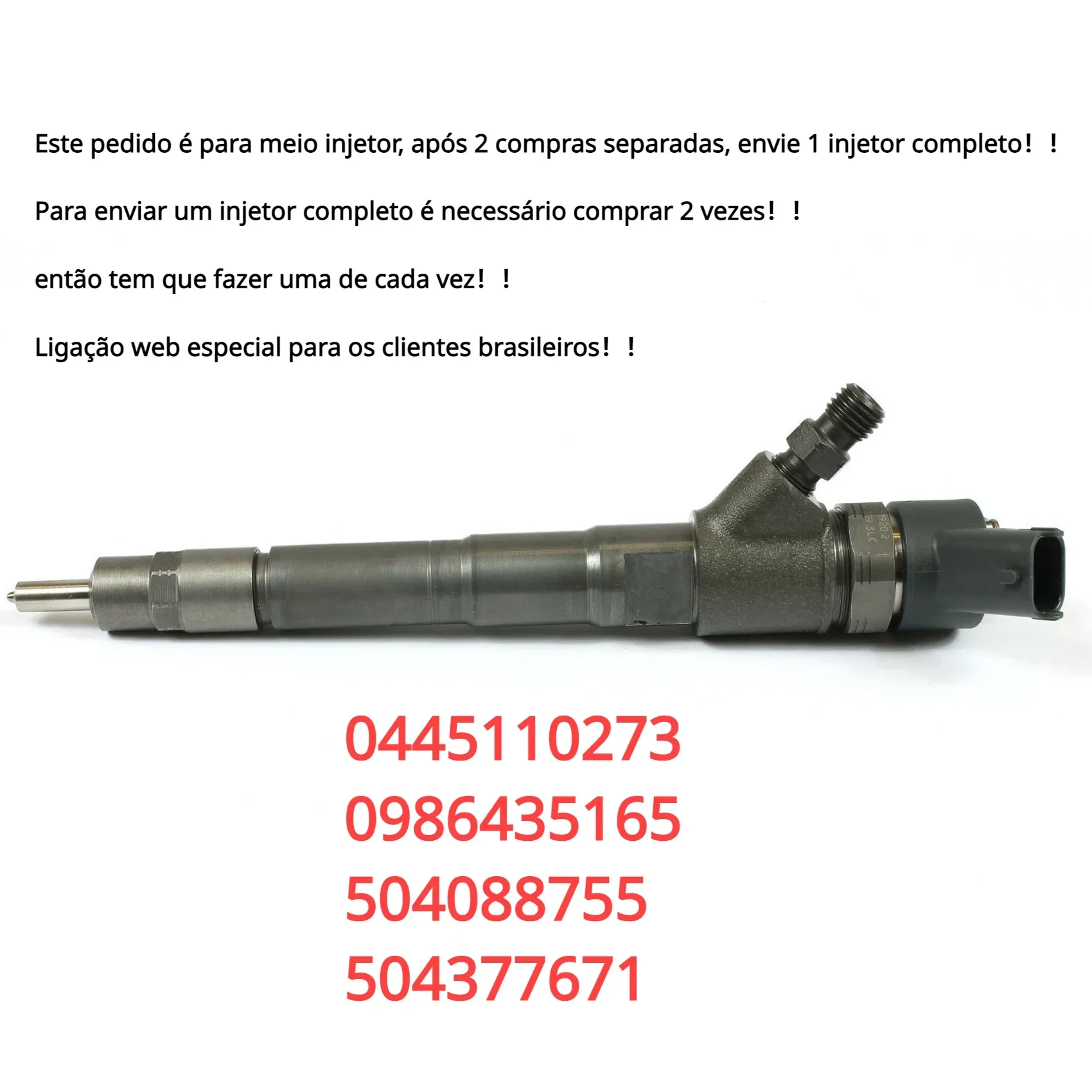 0445110273, half an injector, two separate purchases required for shipment (must contact seller prior to purchase)