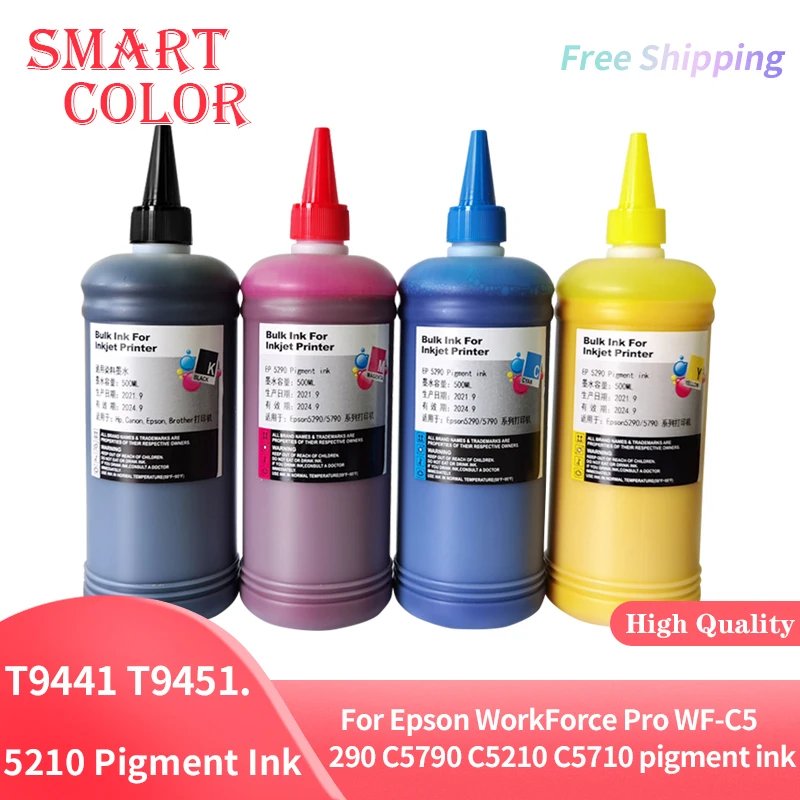 500ml 5290 Pigment Ink For Epson WorkForce Pro WF-C5290 C5790 C5210 C5710 Ink T9441 T9451 T9461 T9481 T9491 T902XL pigment ink