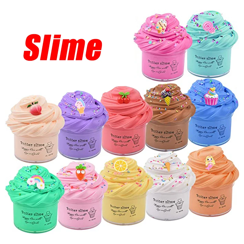 50ml Butter Slime Kit Fake Candy Scented Slime Fluffy Party Antistress Toys For Kids Boys Girls Birthday Gift