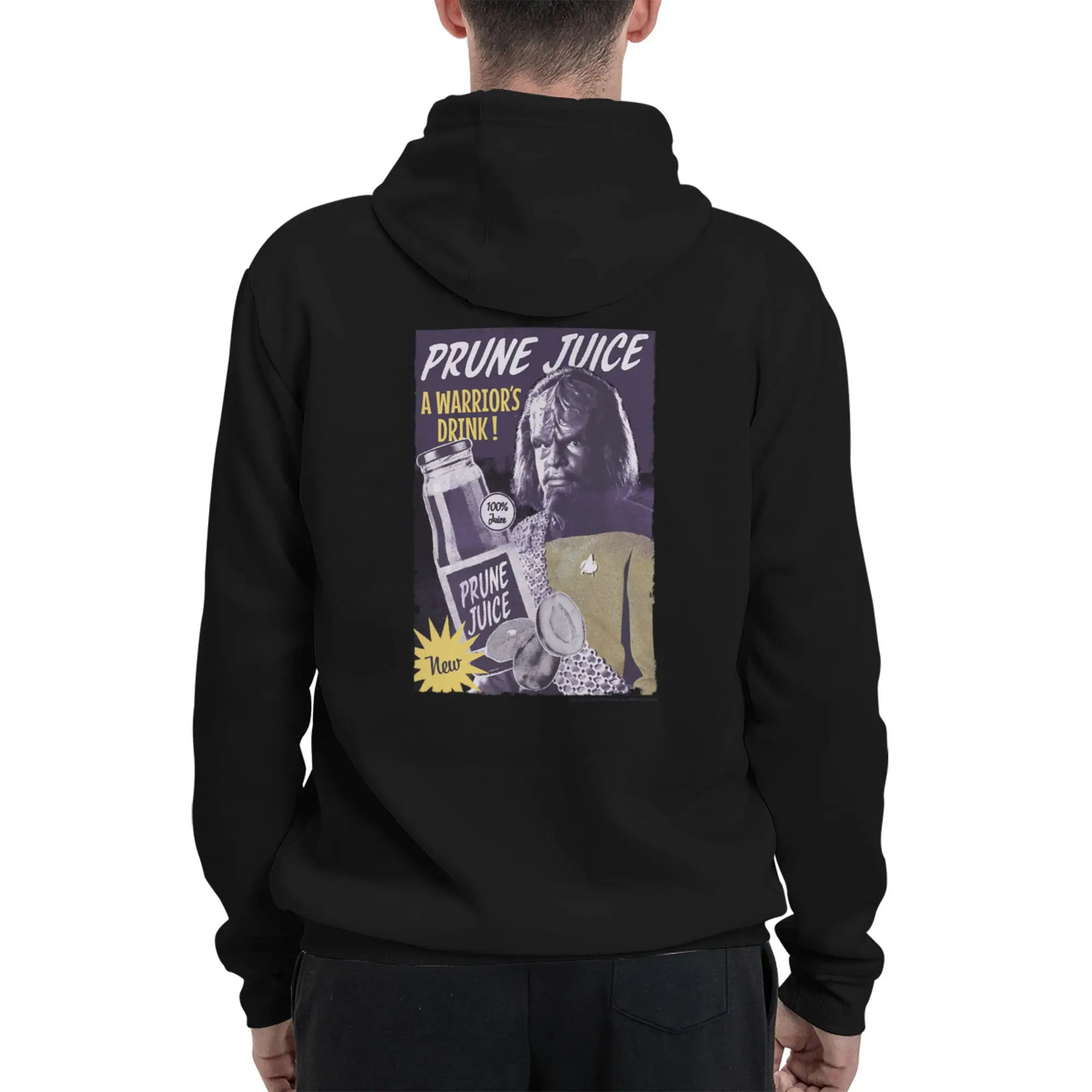 Star Trek  The Next Generation Worf Prune Juice Poster Double-Sided Printing Hoodie Windy Day  Hooded Jumper