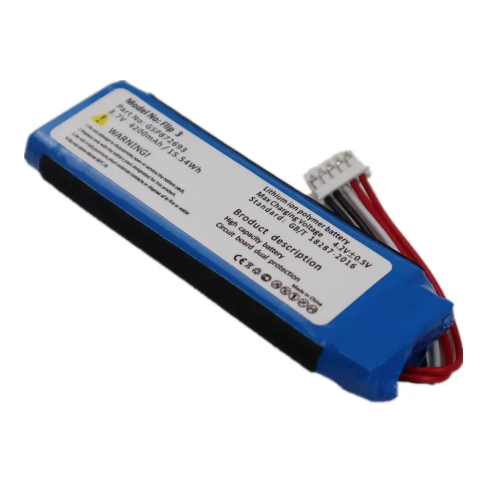 4200mAh 100% oryginalny głośnik wymienna Bateria do JBL Flip 3 Flip3 GSP872693 odtwarzacz Bluetooth Bateria głośnikowa Bateria