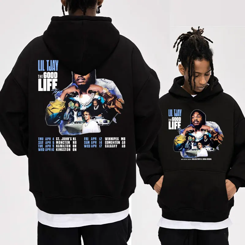 

Rapper Lil Tjay Destined 2 Win Graphic Hoodie Men Women Hip Hop Vintage Fleece Pullover Oversized Streetwear Hooded Sweatshirts