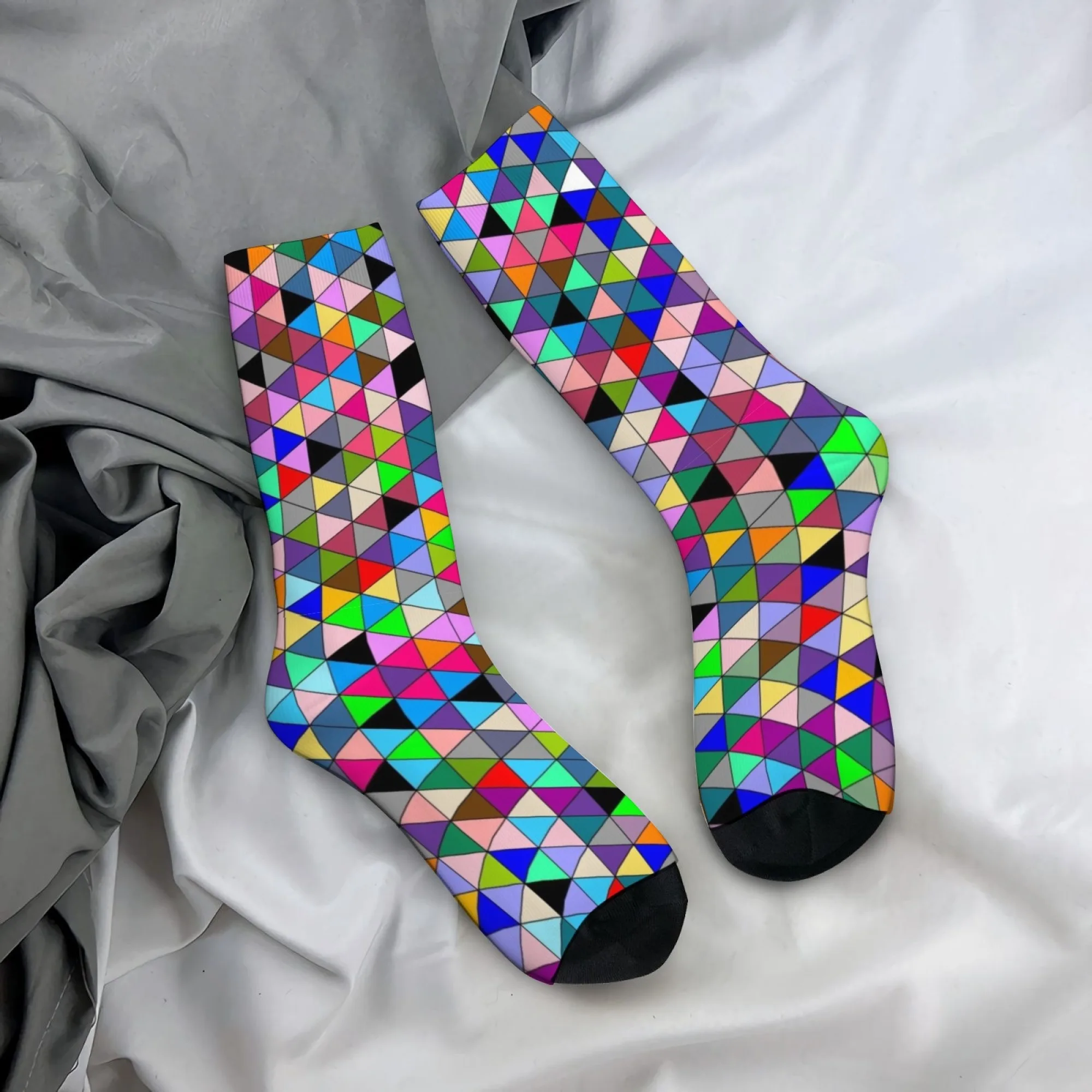 Colorful Glass Shard Art Socks Casual Fashion Men's Socks No