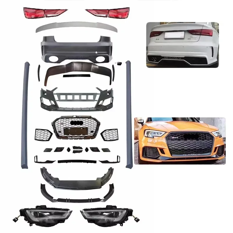 

High quality Car Bodykit Conversion Upgrade Facelift Bodykit For Audi A3 8V 2013-2016 old to new 2017-2019 RS3 Look Body Kits