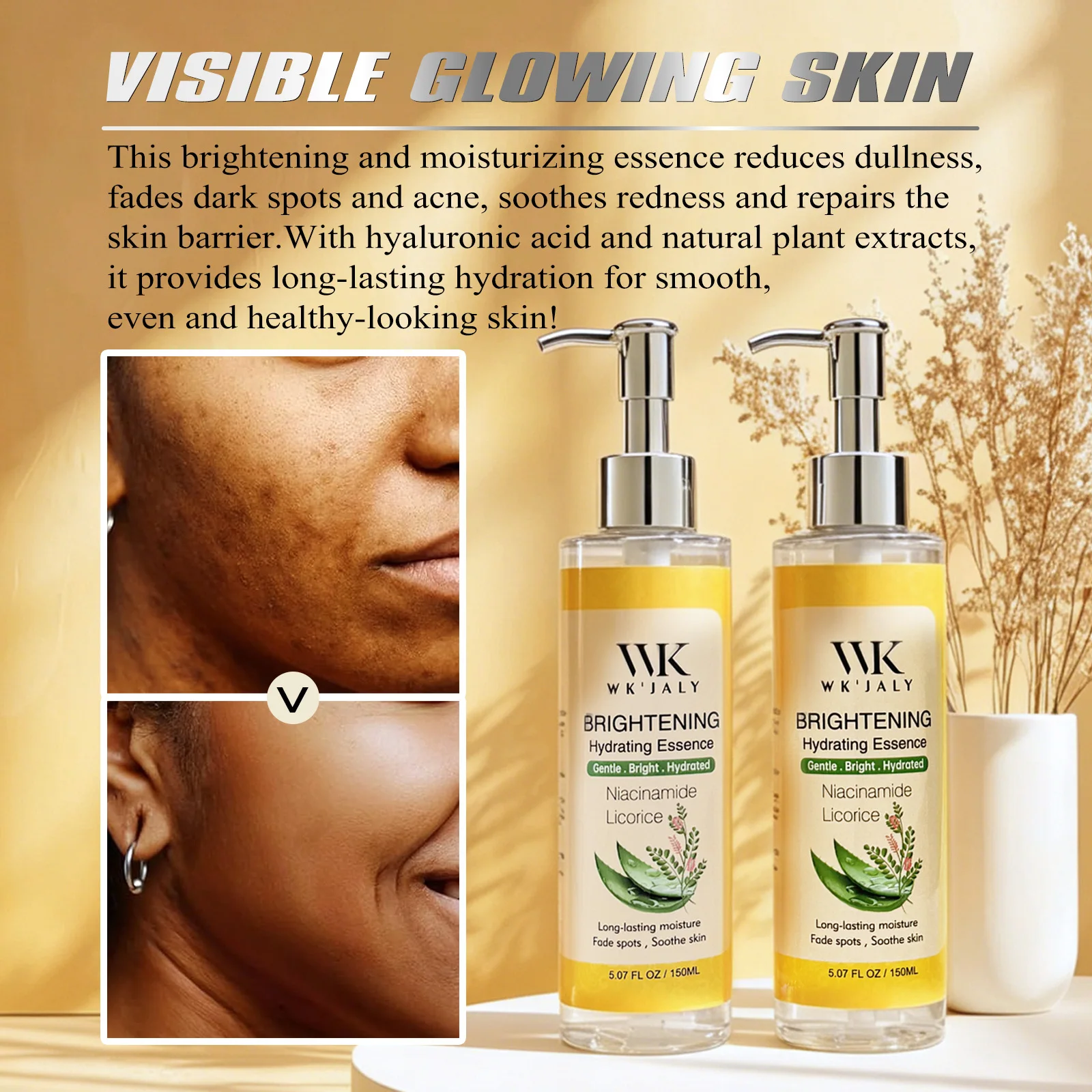 WK JALY Whitening, Black Spot Removal Serum, With Niacinamide, Licorice, Remove Melanin, Freckles, Even Skin Tone, for All Skin