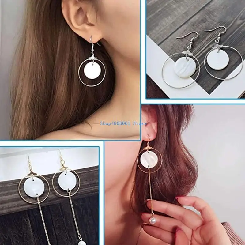 

T3LC Earrings Beading Hoop Earring Finding Teardrop Earring for Triangle Earring Round Hoop Earring for Jewelry Making DIY