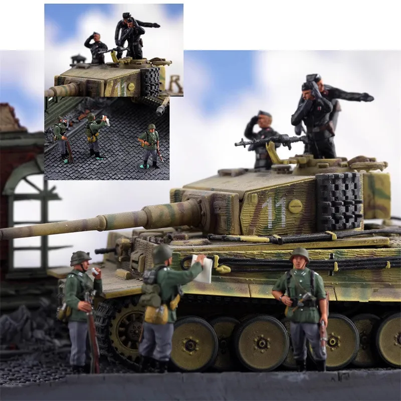 1:72 Model 3D Printing Painted 6Pcs German Soldiers of The Carrier Group Action Figure DIY Scene Accessory Collection Dolls