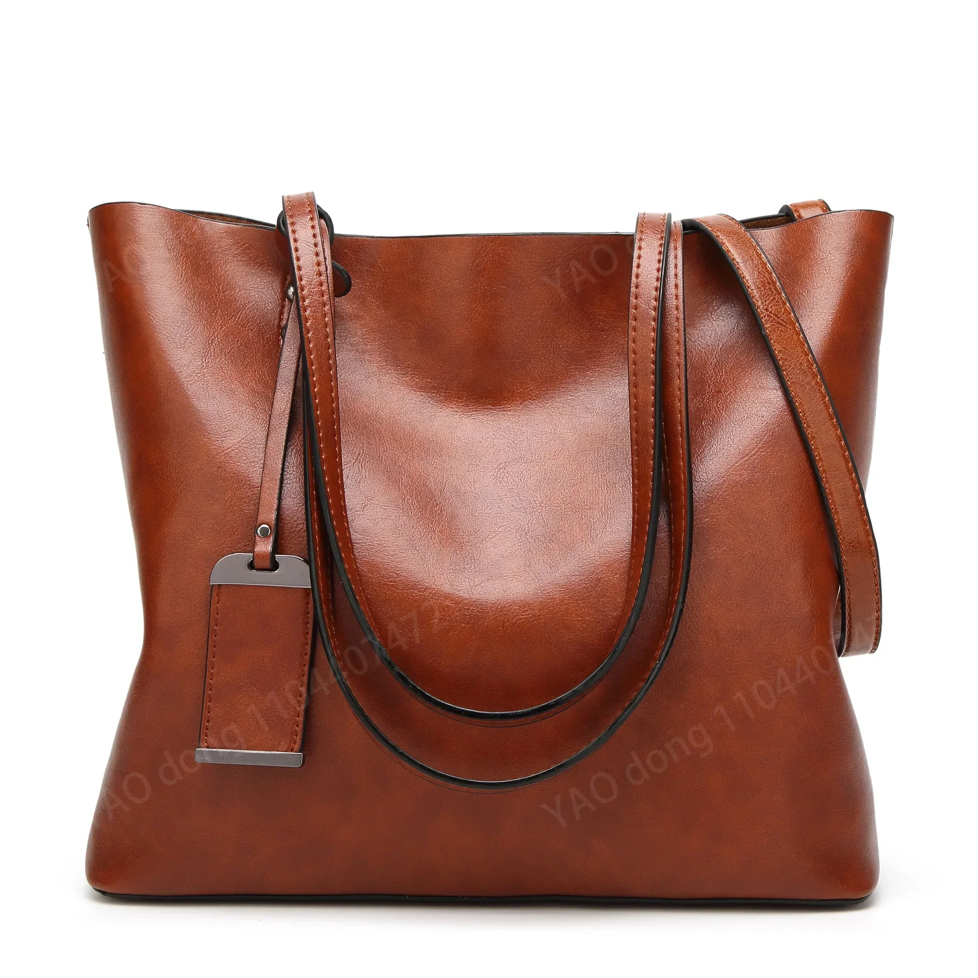 Retro-Stil Damen Handtasche Schultertasche Dame große Kapazität Mode Schulter solides Leder klassisch minimalistisch weich