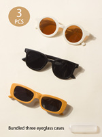3PCS Children Fashion Decorative Glasse+Glasses Box,Baby Boy And Baby Girl Glasses,Cool,Cute,Glasses Gift,Summer Accessories