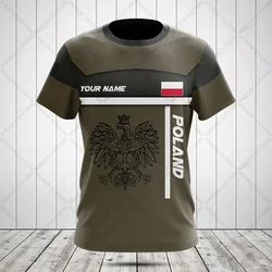 Polski Graphic Custom Name Men's Women's Short Sleeved Fashion Personalized Sports Style Short Sleeved Round Neck Casual T-shirt