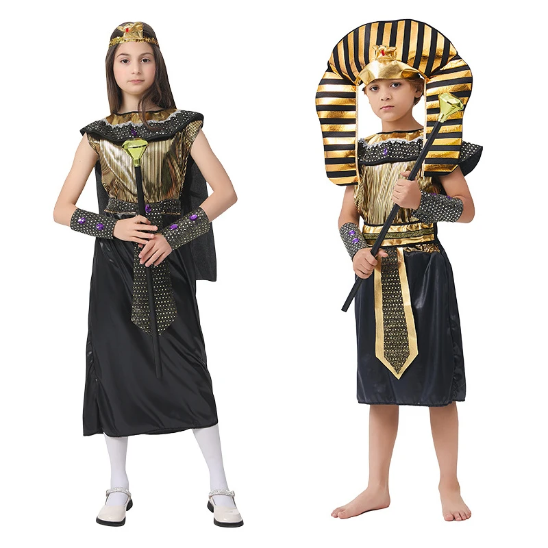 Umorden Family Adult Kids Egyptian Pharaoh Cleopatra Costume Cosplay for Women Men Boys Girls Halloween Party Fancy Dress
