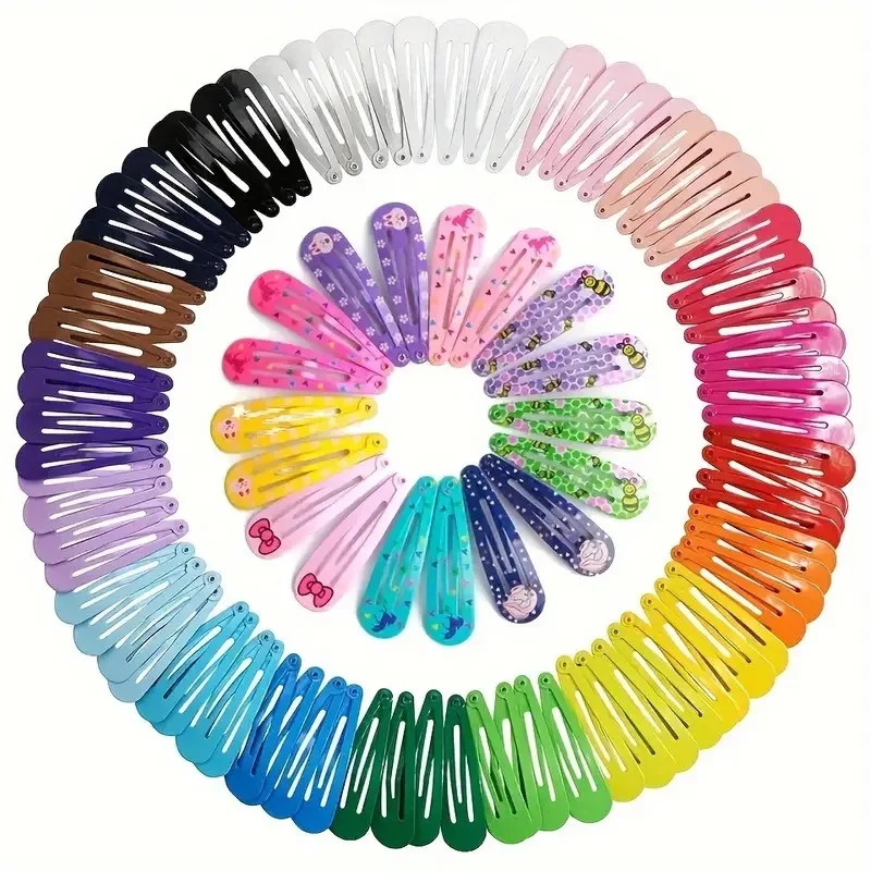 50 Stück Snap-Haarspangen, Bonbonfarben, glänzend, 5,1 cm, rutschfest, Metall-Haarnadeln, Clips, Haarspangen, Zubehör für Babys, Mädchen, Kleinkinder – Detail 8