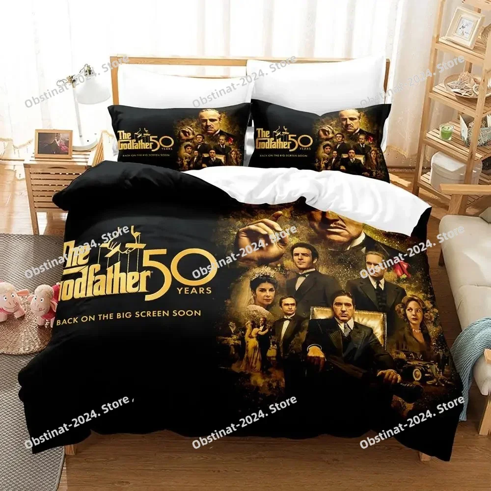 

2025 New The Godfather Bedding Set Single Twin Full Queen King Size Bed Set Adult Kid Bedroom Duvetcover Sets 3D Anime Bed Sheet