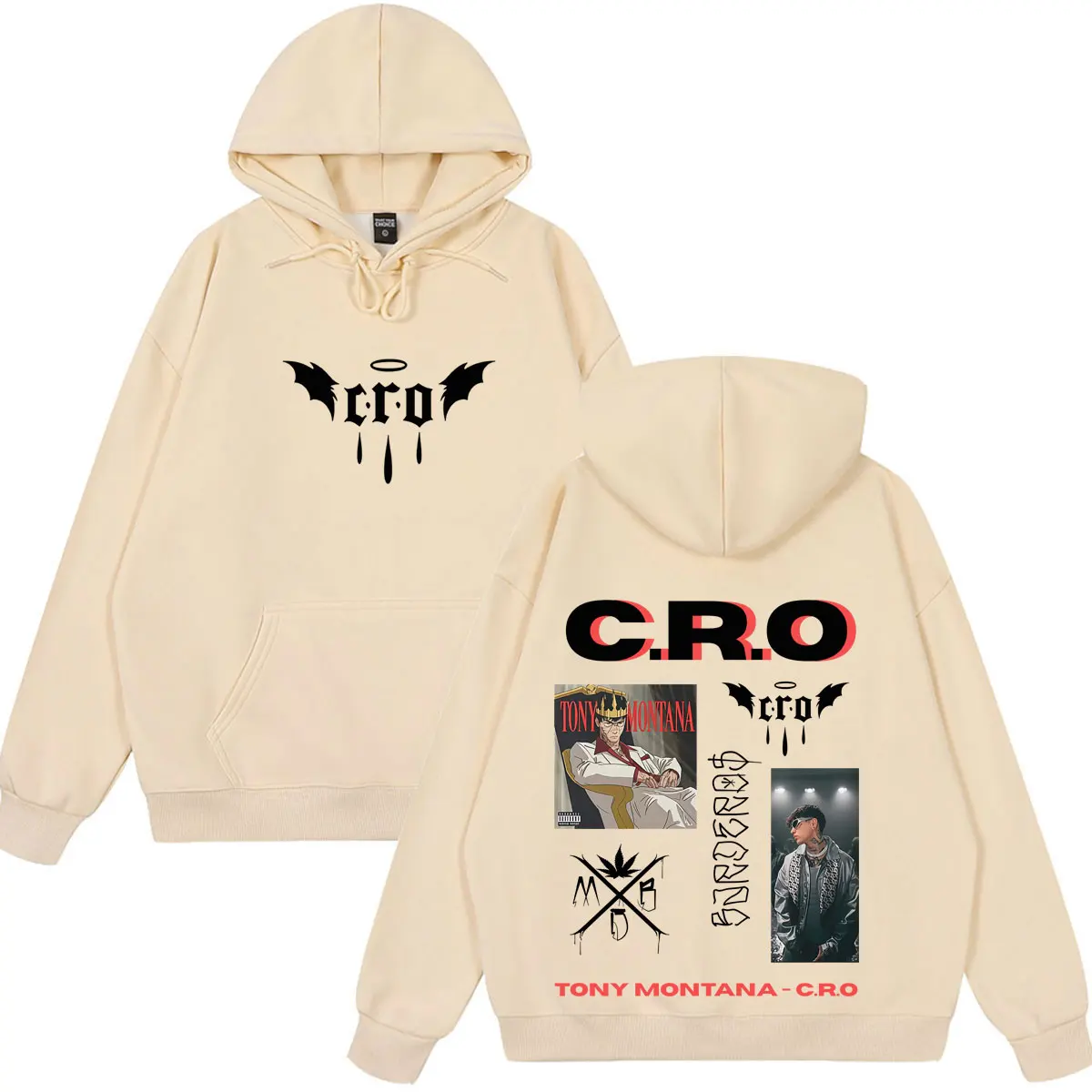 Толстовка с графическим принтом Rapper C.R.O Tour модный пуловер для мужчин и женщин свободный крой длинные рукава повседневная одежда высокого качества свитшоты
