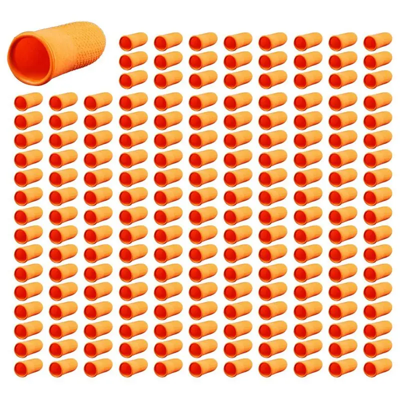 AA08-200Pcs Rubber Anti-Slip Finger Cots Orange Disposable Protective Finger Cots For Electronic Repair