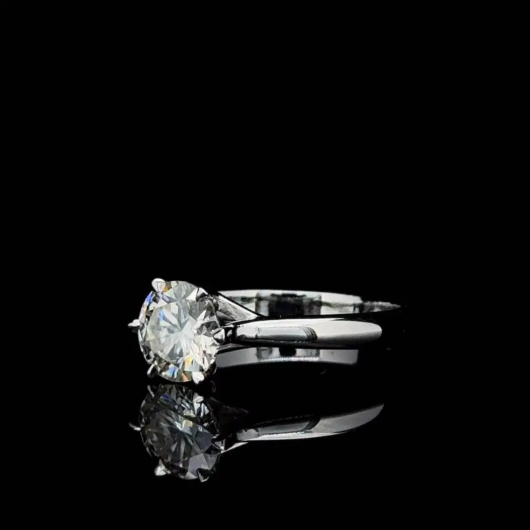 Custom IGI Certified 1CT VVS D Pear Cut Moissanite Engagement Ring 925 Sterling Silver Prong Setting Wedding Anniversary Party