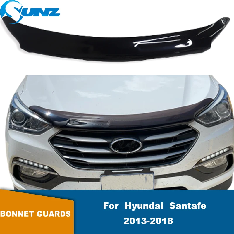 Bonnet Guard For Hyundai Santafe Santa Fe 2013 2014 2015 2016 2017 2018 Car Bug Shield Accessories Hood Deflector Protector