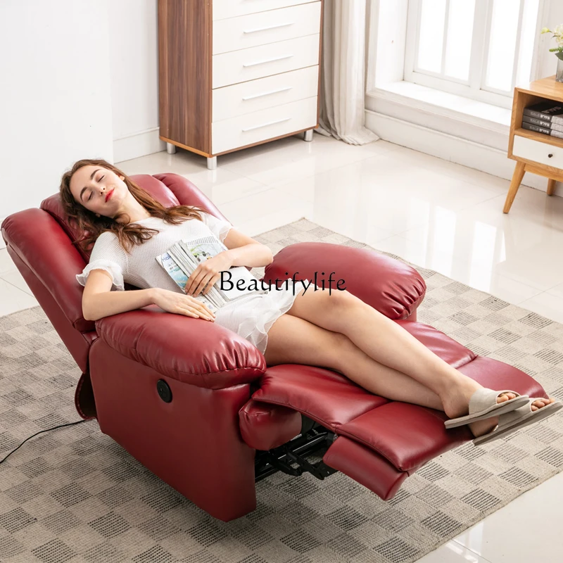 European-Style First-Class Space Single Massage Armchair Nail Beauty Sofa Computer Couch Lazy Sofa Leather Fabric Sofa