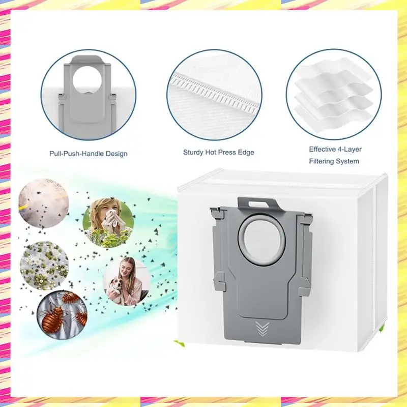 ABJJ Dust Bag For Roborock T8/T8plus S7 S8 S8+/Q5+ Q7+/Q7 Max+ S8 Pro Ultra G10pro/G20 G10s/G10s Pure Vacuum Parts 12PCS