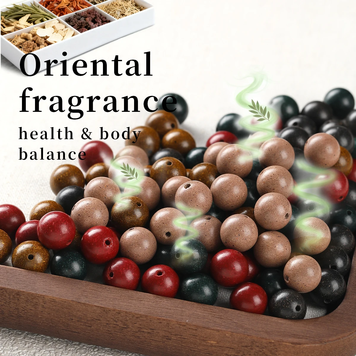 

10Pcs/lot Chinese Five Elements Incense Fragrance Bead Round Loose Spacer For Jewelry Making DIY Necklace Bracelet Accessory