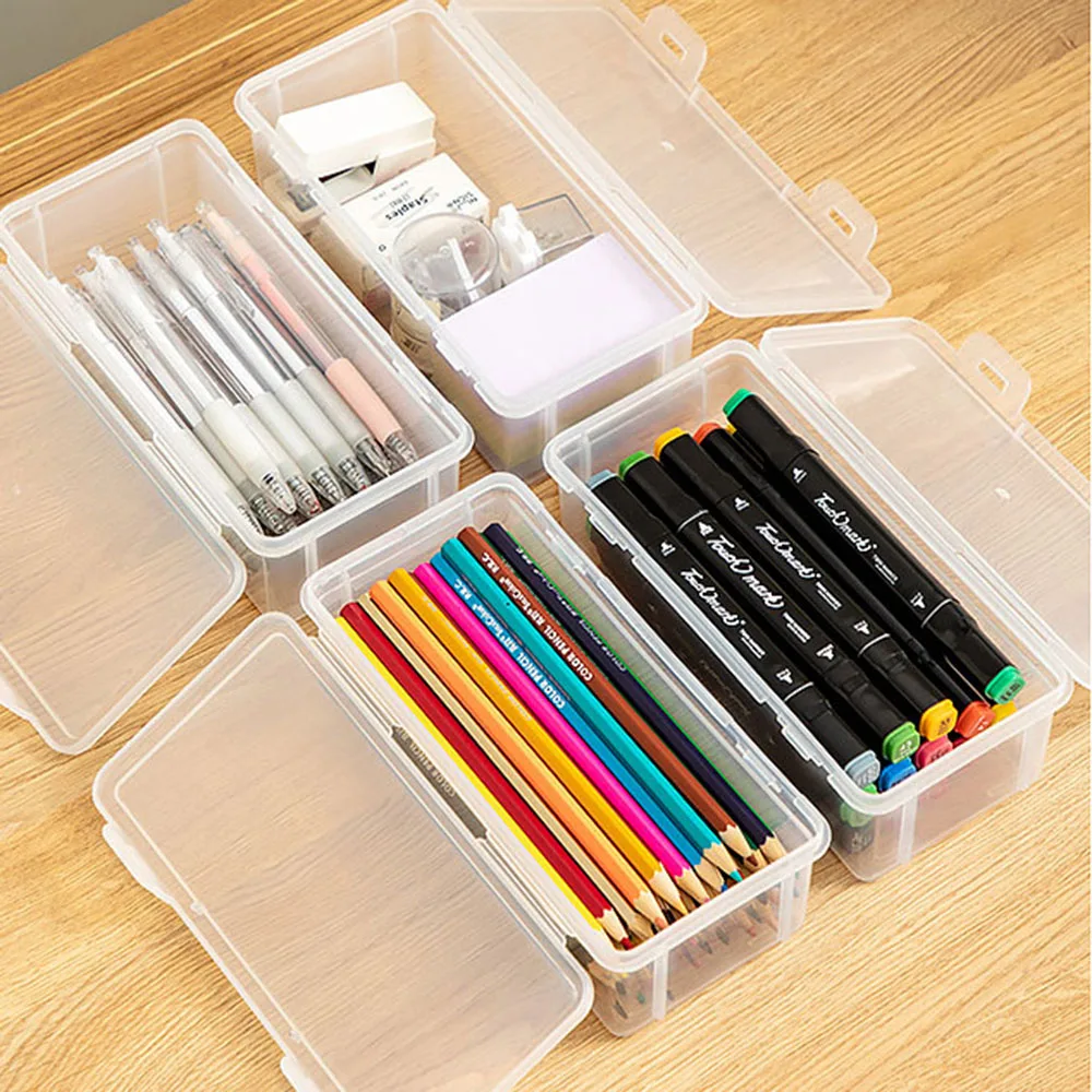 

Translucent Pencil Case Box Stationery Case Pencil Storage Colour Pencil Storage Children's Crayon Painting Sketching Pencil Box