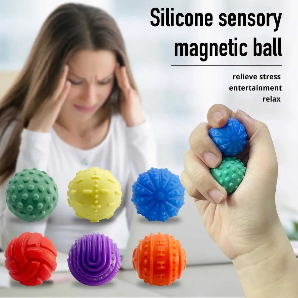 Compact Silicon Magnetic Balls Stress Relief Fun Textures Fidget Office Desk Creative Sensory Teen Gift