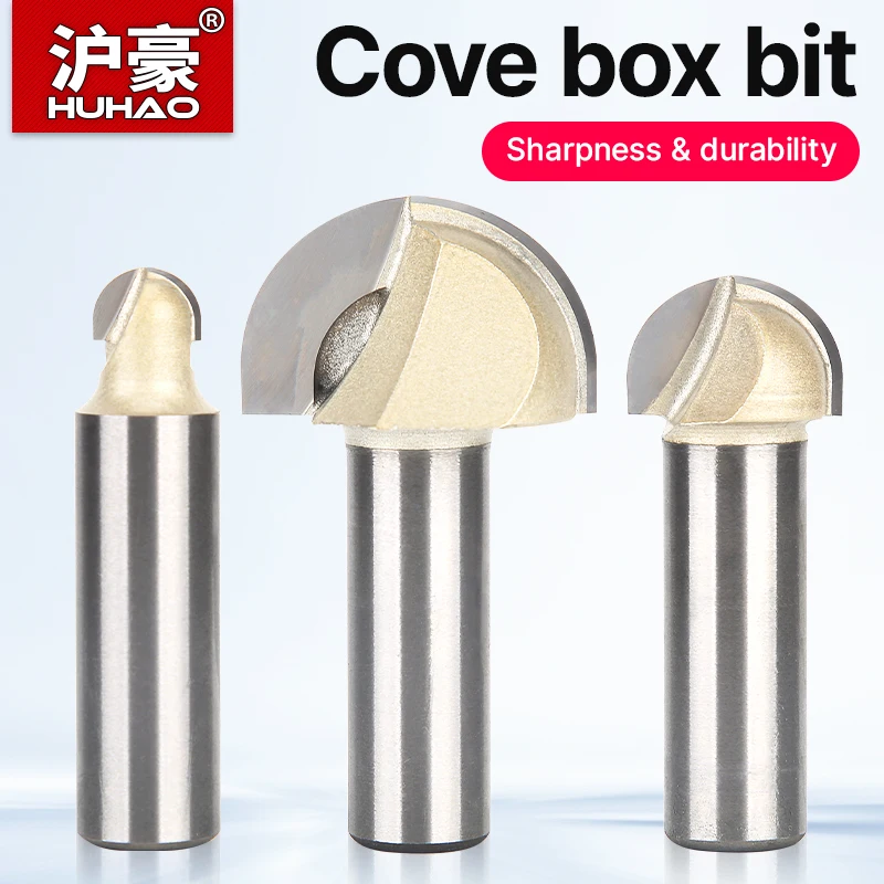 HUHAO 1/2 Shank Core Box Round Cove Nose Bit Carbide CNC Router Bits for Wood Cutters Groove Milling Cutter Woodworking Tools