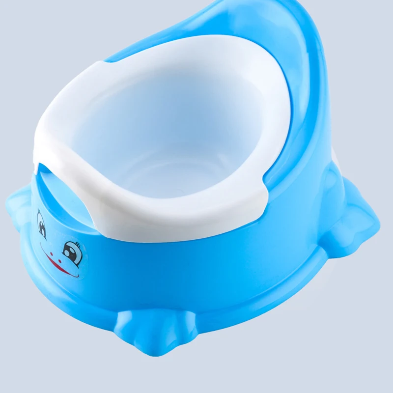 

Portable Baby Toilet Blue Expression Cartoon Potty Training Seat Children's Potty With Detachable Storage Cover Easy To Clean