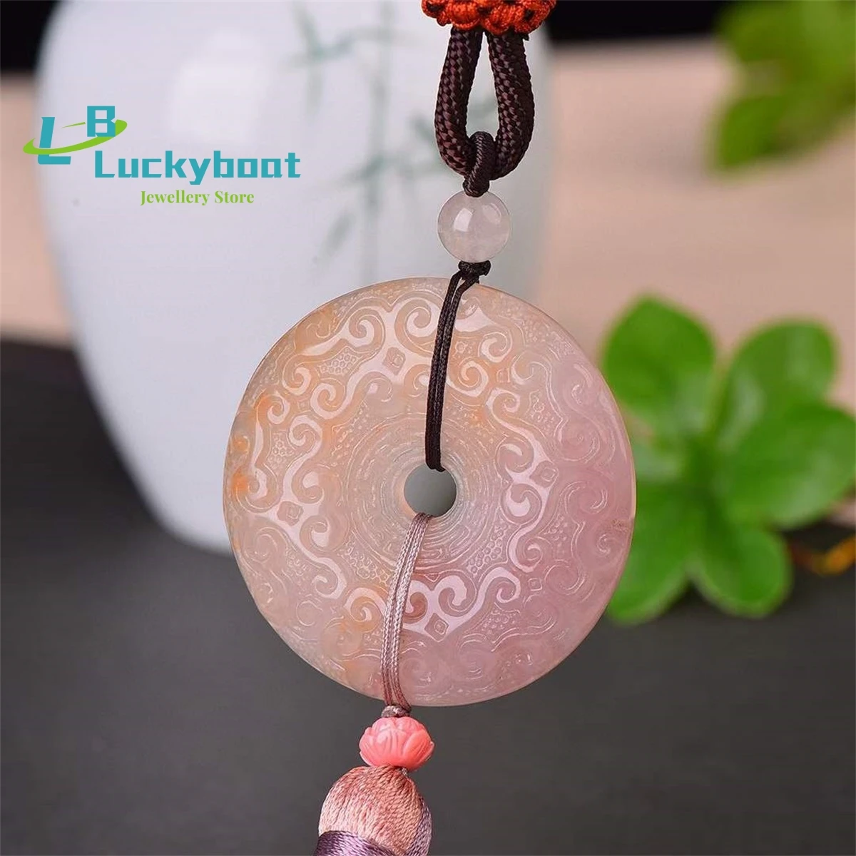 Natural Gold Silk Jade Antique Safe Car Detainer Hanger Simple and Personalized Fashion Versatile for Men and Women