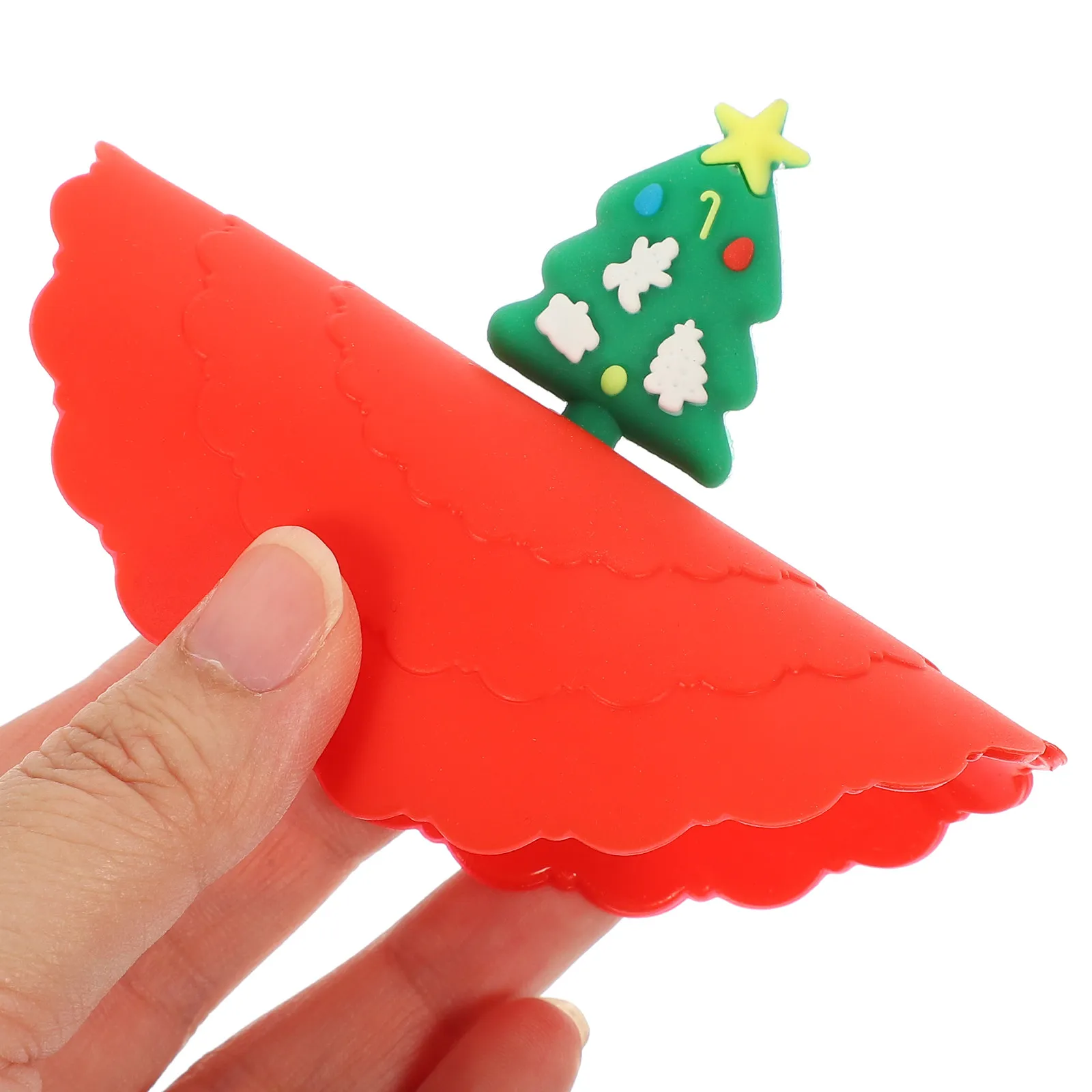 Tapas de silicona para tazas, diseño de árbol de Navidad y muñeco de nieve, a prueba de fugas, reutilizables, decorativas, resistentes al calor, tapas para tazas de dibujos animados de Navidad, 6 uds.
