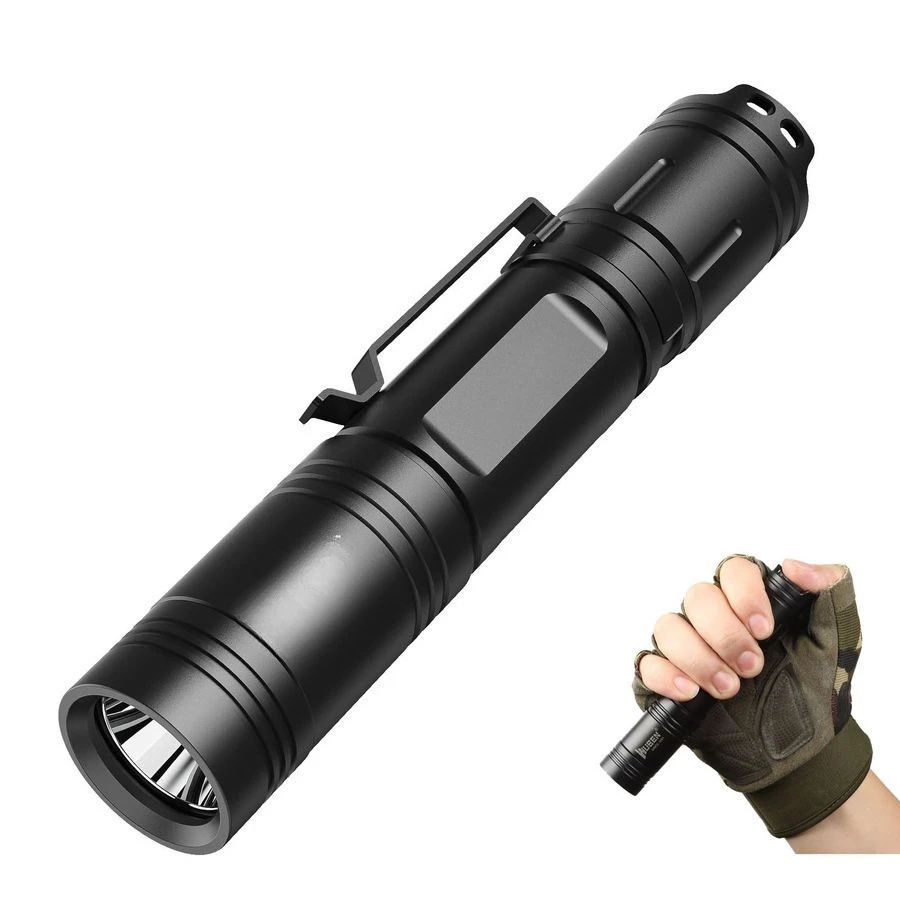 

L50 Flashlight 1200 High Lumens Tactical Flashlight Pocket Rechargeable Flashlight IP68 with 5 Mode Flash Light, LED Tail Switch