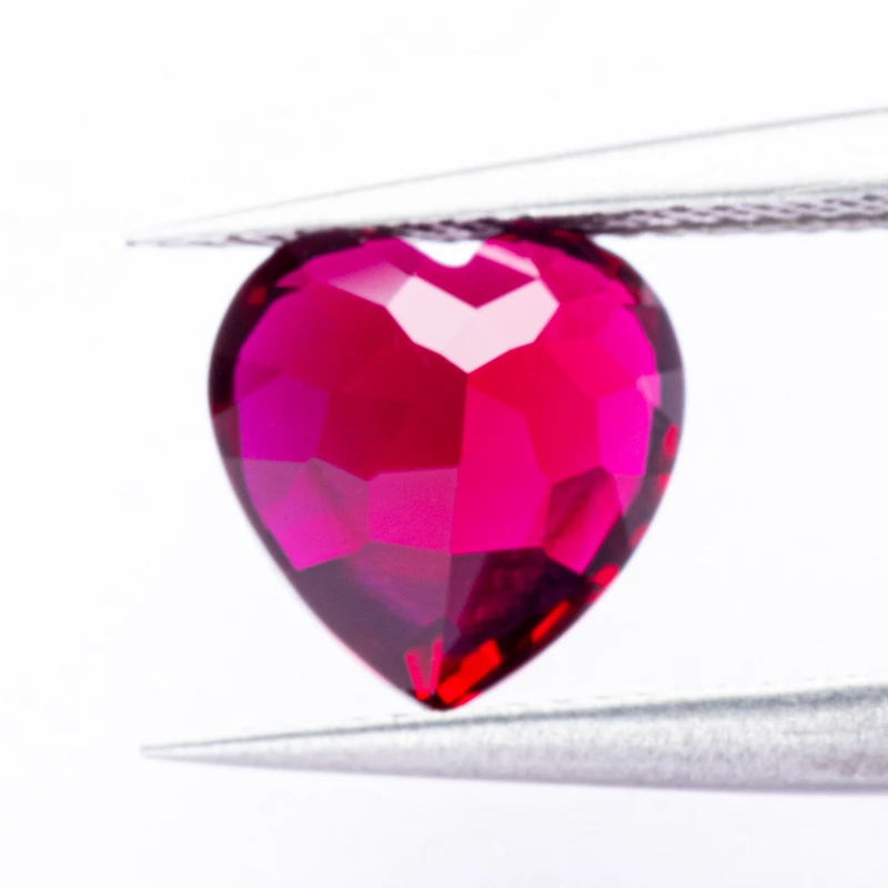 

Pigeon Blood Red Heart Cut Lab Grown Ruby VVS1 Gemstone For Charms DIY Jewelry Making Selectable AGL Certificate