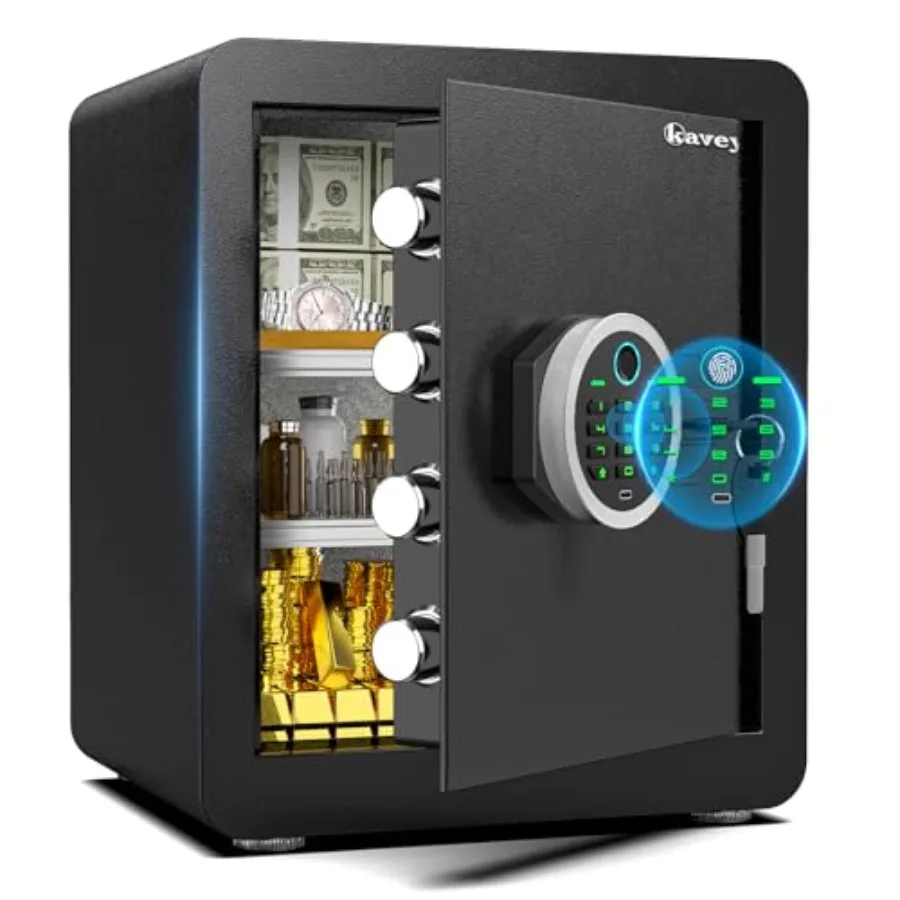 

Сейф для дома с биометрическим сканером отпечатков пальцев 2.0 Cub, с двойной системой сигнализации, функцией отключения звука и LED-подсветкой