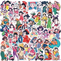 50PCS Cartoon Girl Daily Life Waterproof Stickers Creative Trendy Fridge Mug Skateboard Guitar Helmet Decoration Sticker Toys