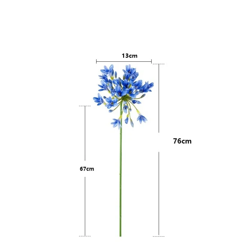 6 Stück Hochwertige Künstliche Lila Blumen Agapanthus-Zweige Auditorium-Dekoration Seiden-Kunstblumen Simulierte Agapanthus-Blüten – Detail 1