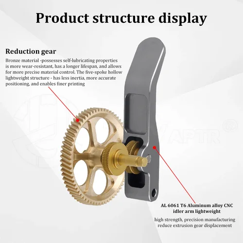 Para Bambu Lab A1/A1 Mini piezas engranaje de mejora totalmente metálico RNC engranaje de acero endurecido nanorecubierto ligero de alta resistencia
