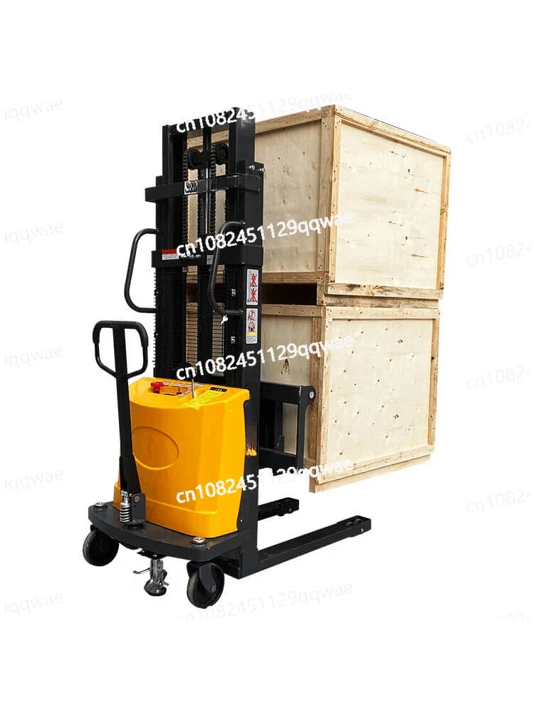 Semi-electric Forklift 2 Tons Small Stacker 1 Ton Hydraulic Lift Battery Lift Forklift Stacker Loading and Unloading Truck