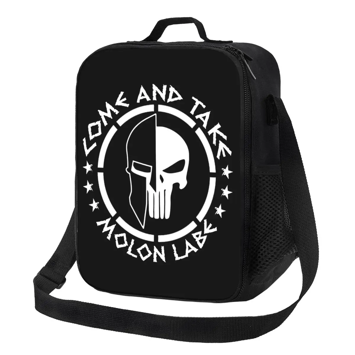 Sparta Molon Labe Spartan Skull Insulated Lunch Bag for Women Cooler Thermal Lunch Tote Beach Camping Travel