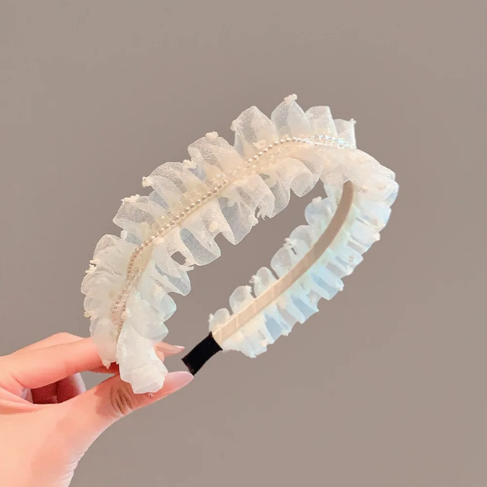 

New White Pearl Bow Hairbands Korean Cute Princess Hair Hoop Flower Sweet Children Headband for Kids