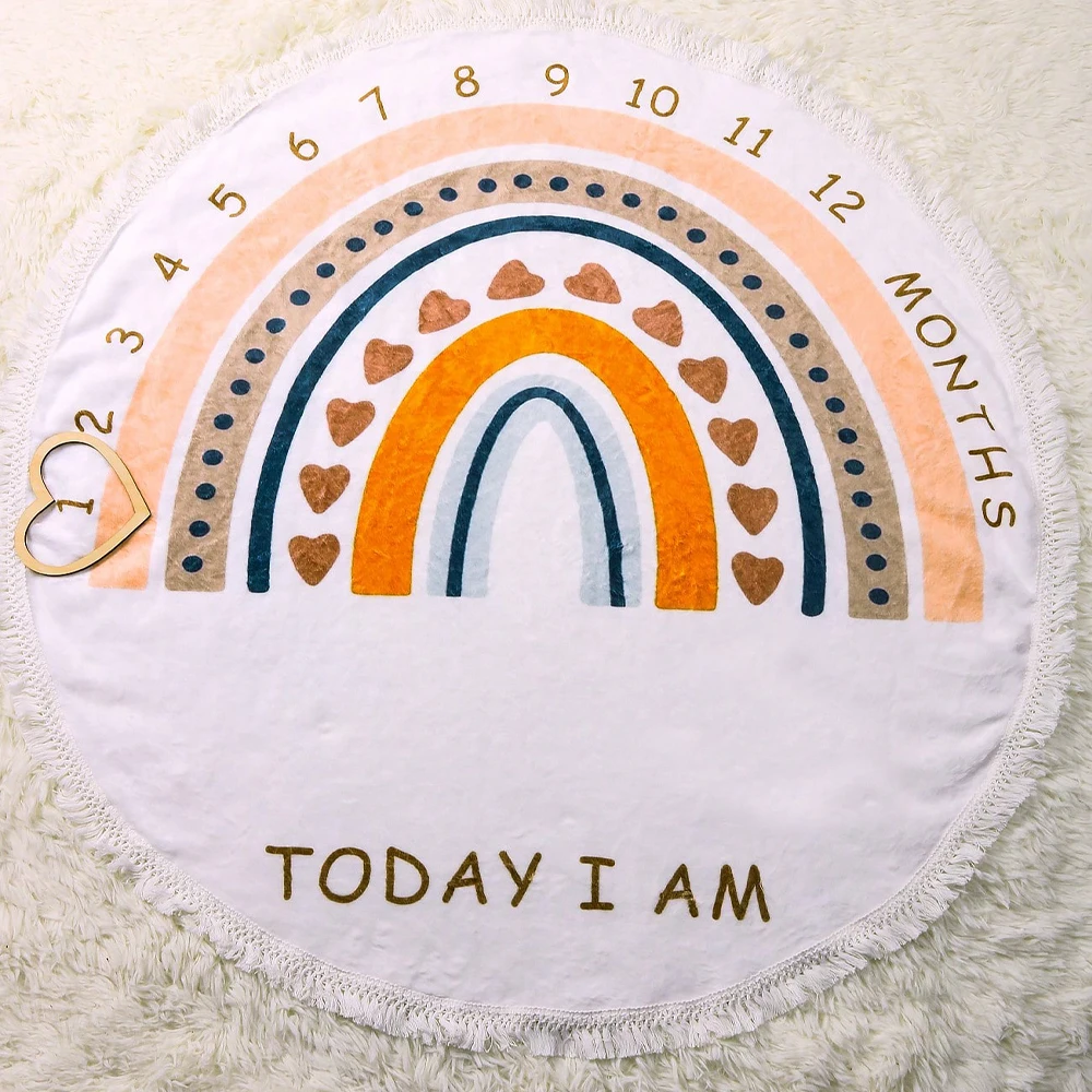 Flannel Month Milestone Blanket Baby First Year Calendar Monthly Growth Chart Shower Gift Newborn Photography  Backdrop