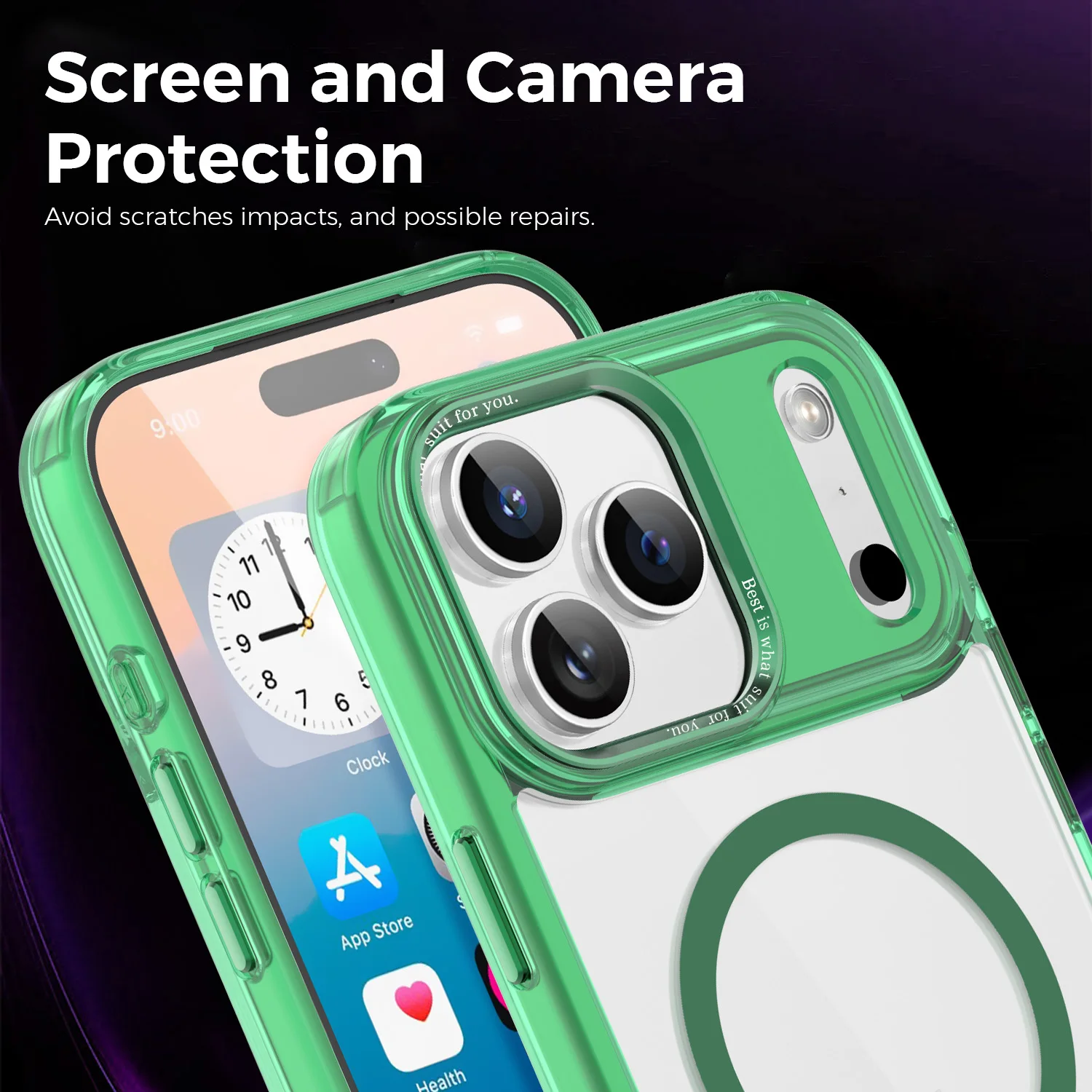 

For iPhone 16E 12 13 14 15 17 Pro Max/AIR 11 16 Plus Highly transparent magnetic wireless charging phone case protective cover