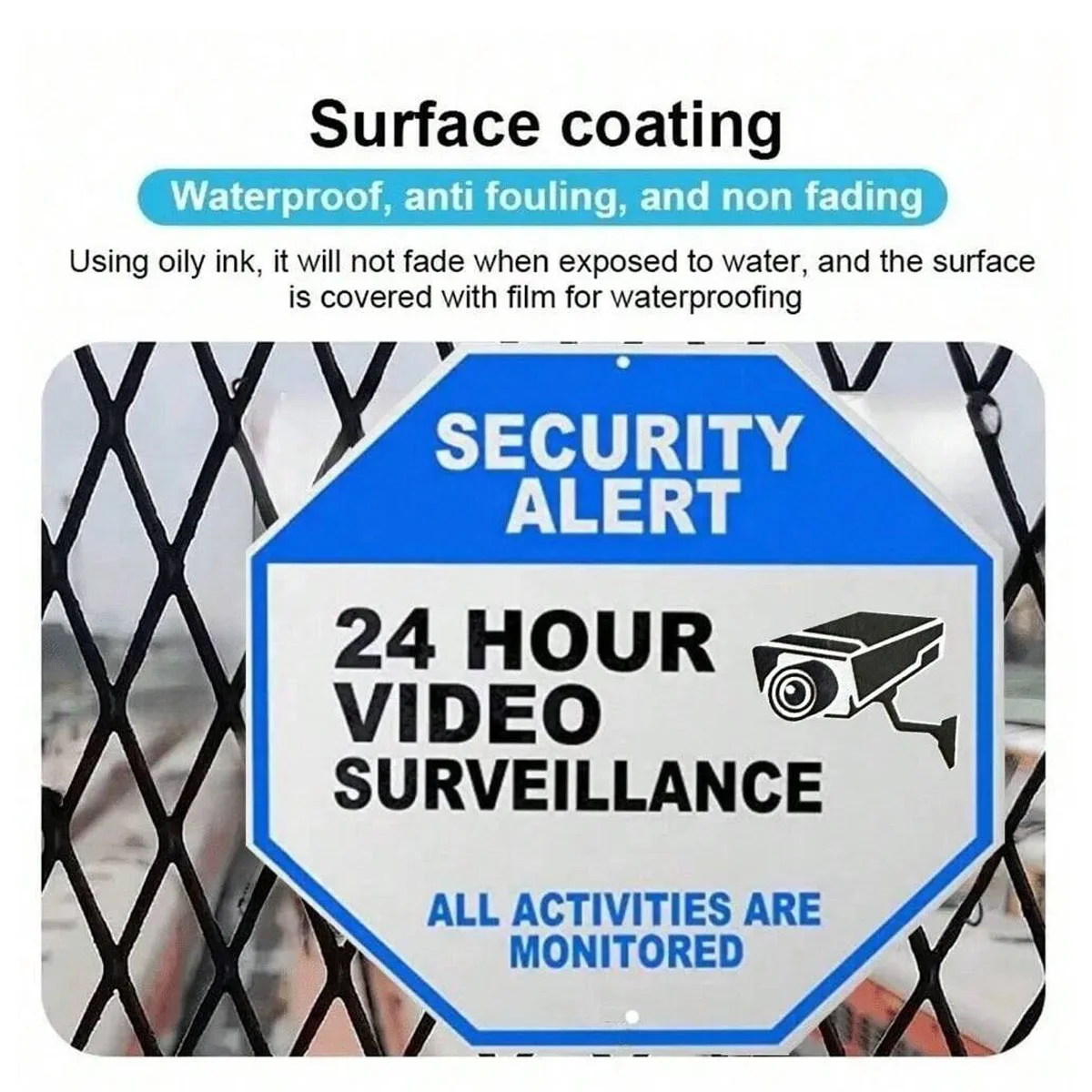 Warning Sign Security Camera Sign Reflective Safety Sign No Trespassing Sign Outdoor Home Security Camera Sign Warning Effect