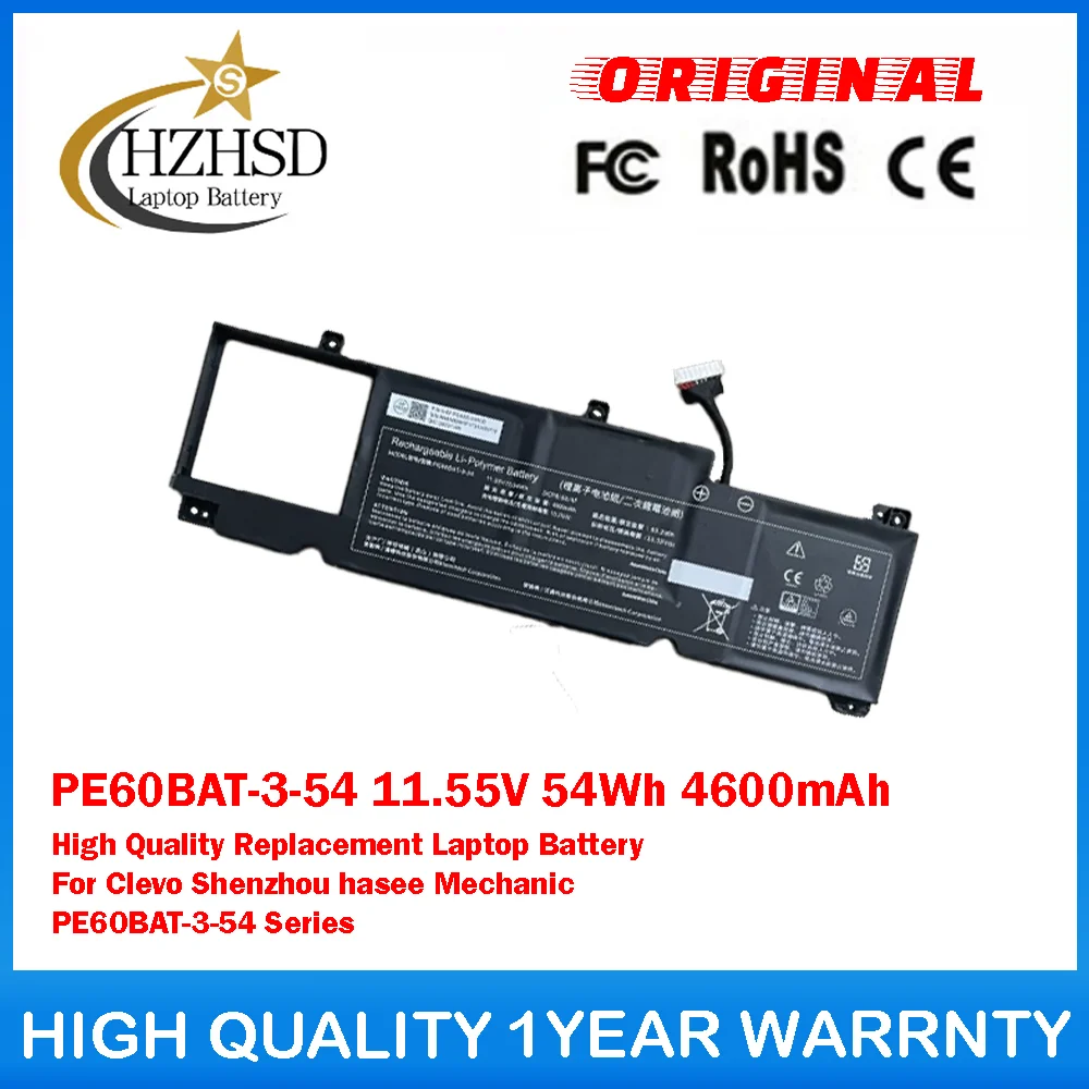 

PE60BAT-3-54 11,55 В 54 Втч 4600 мАч Высококачественная сменная батарея для ноутбука Clevo Shenzhou hasee Mechanic PE60BAT-3-54 Series