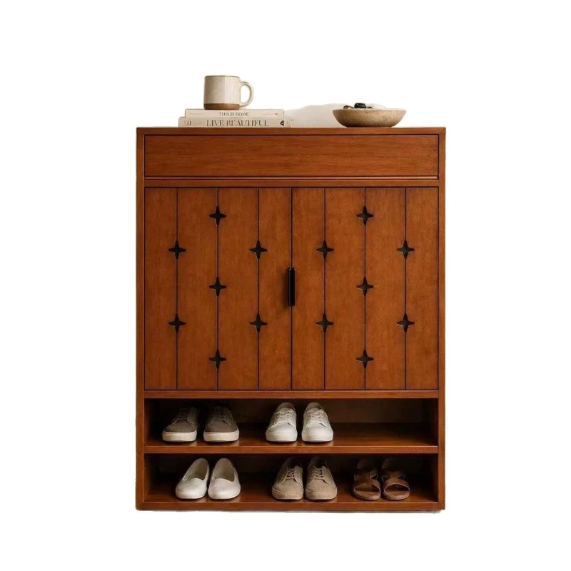 LTT Solid Wood Sofa Side Cabinet Middle Antique Wall Locker Household Dining Side Cabinet