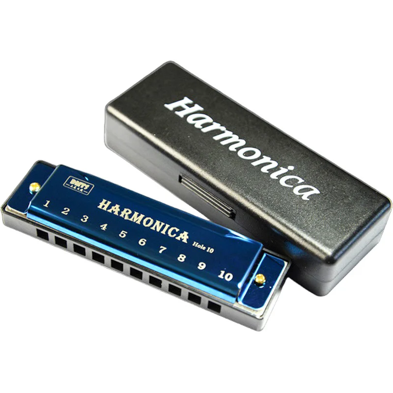 Portable Harmonica Key Of C 10 Hole Diatonic Harmonica C With Case For Beginner Students Kids Blues Music Enlightenment Gifts