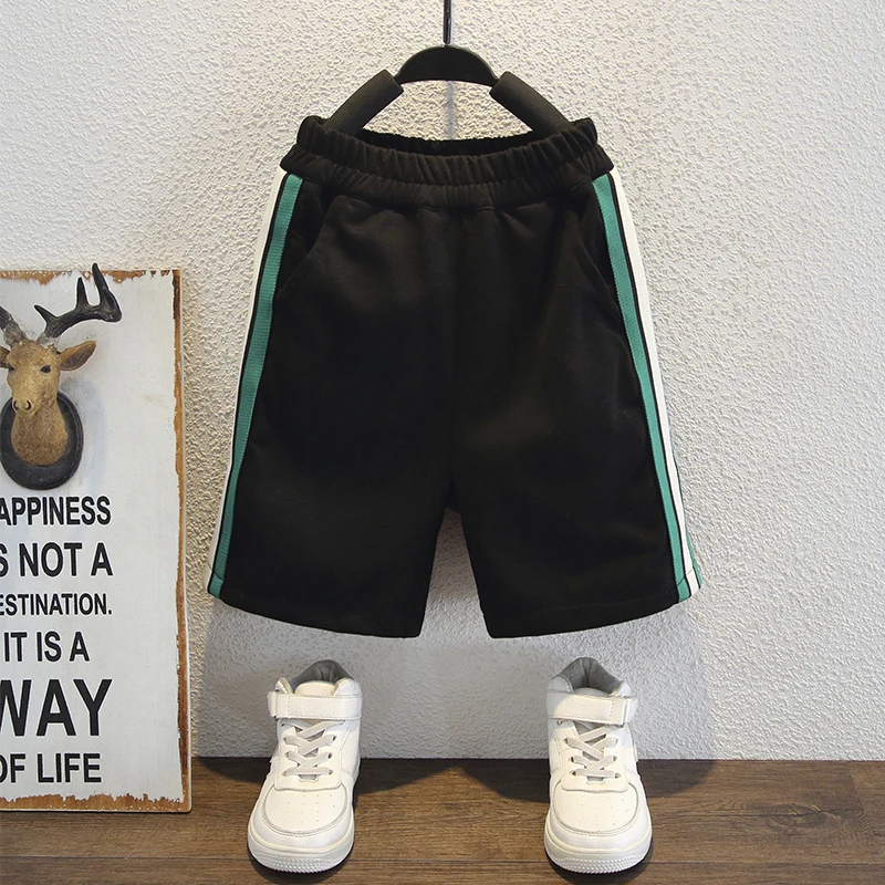 Boys' Summer Shorts, Sports Pants, Thin Style, New Striped Loose Children's Middle Pants, Boys' 5/4 Pants, Stupid and Handsome