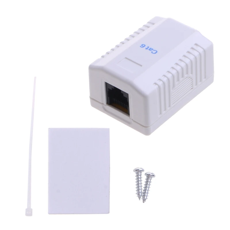 

Cat6 RJ45 8P8C Connector UTP Unshielded Single/Dual Port Desktop Mount Box CAT6 Network Module Information Socket