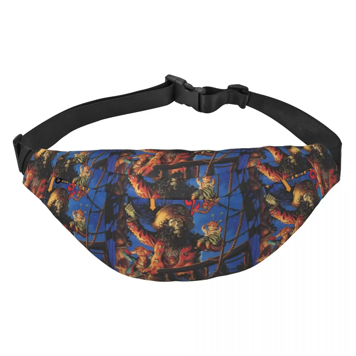 

Monkey Island Fanny Pack Women Men Custom LeChuck's Revenge Sling Crossbody Waist Bag for Running Phone Money Pouch